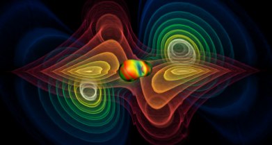 Gravitationswellen © W. Benger, Max-Planck-Institut für Gravitationsphysik (Albert-Einstein-Institut) und Zuse Institut Berlin Gravitationswellen © W. Benger, Max-Planck-Institut für Gravitationsphysik (Albert-Einstein-Institut) und Zuse Institut Berlin