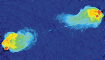 Radiogalaxie Cygnus A © NRAO/AUI/NSF