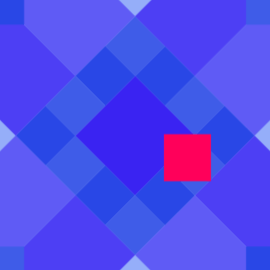 Square crossing two-dimensional tile in wrapped space 