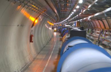 View of the LHC tunnel