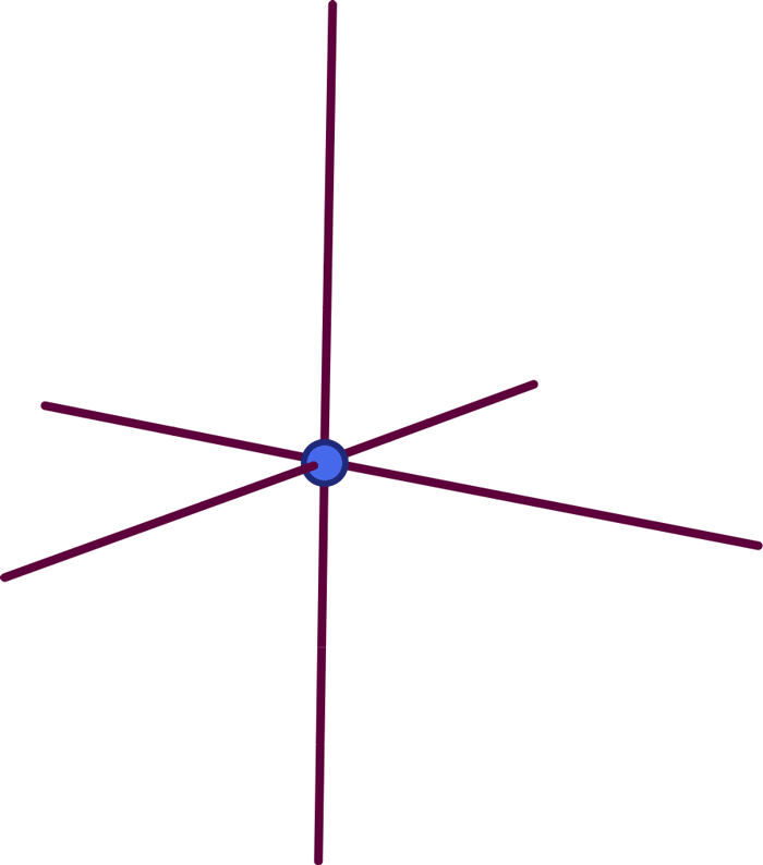 Knoten mit sechs Linien und dualem Würfel
