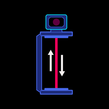 Image showing the distance that light travels in case of a resting light clock